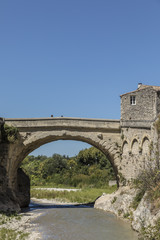 historic roman bridge  in vaison la romaine