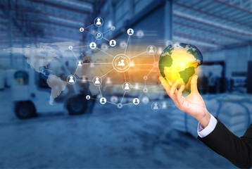 Social connection and networking for distribution of goods in warehouse process , Logistic Import...