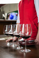 Sommelier tasting the red wine