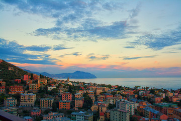 Houses over the sea, panoramic view