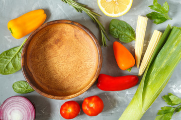 Ingredients for vegetable salad.