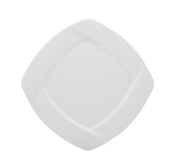 Beautiful shape ceramic plate on white background