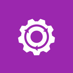 Integration icon, gear and arrow