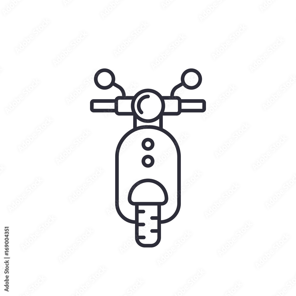 Poster Scooter icon, linear style