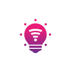 smart led light bulb icon, vector pictogram