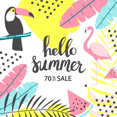 Summer sale banner. Vector illustration