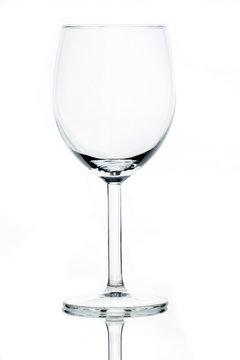 empty wineglass on white background