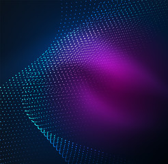 Obraz premium 3D illuminated wave of glowing particles