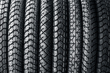 Tires of motorcycles.