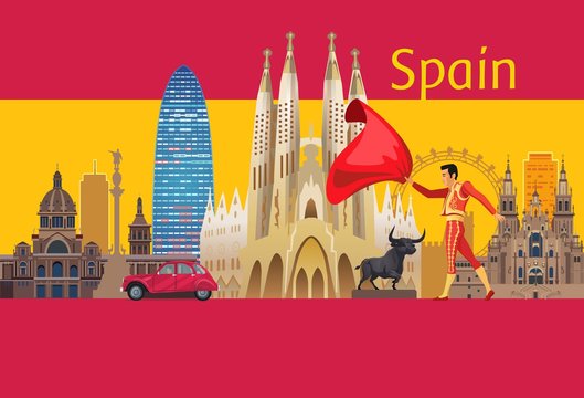 Spain Icons and flag