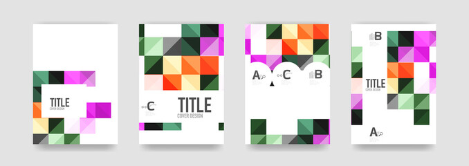 Set of brochure cover background, a4 template