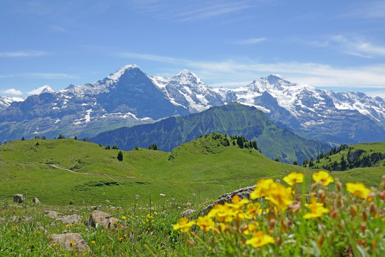 alpen: eiger, m&ouml;nch und jungfrau, schweiz 