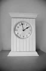 black and white desk clock isolated