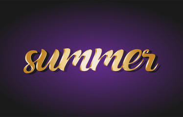 summer gold golden text postcard banner logo