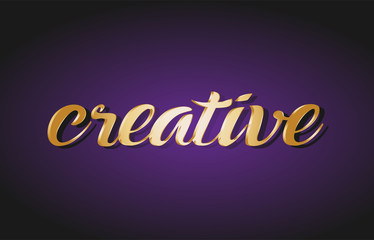 creative gold golden text postcard banner logo