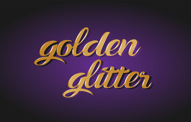 Obraz premium golden glitter gold golden text postcard banner logo
