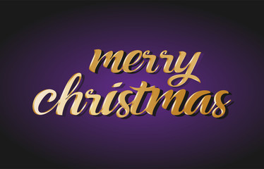 merry christmas gold golden text postcard banner logo