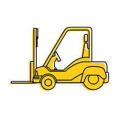 forklift truck icon over white background vector illustration