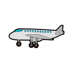 airplane icon over white background vector illustration