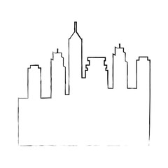 silhouette of urban city icon over white background vector illustration