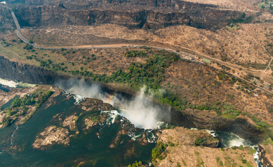 Victoria Falls in Zimbabe at drought