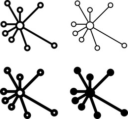 Network Connection, Hub, Social Network Isolated Flat Line Icon