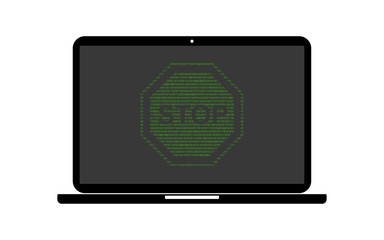 Hacker Laptop Stopschild