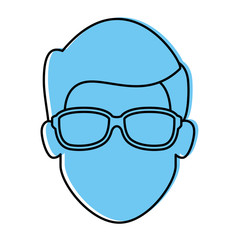 man with glasses icon over white background vector illustration