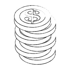Coins piled up icon vector illustration graphic design