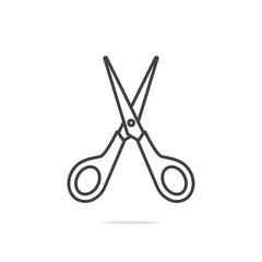 Scissors line icon vector