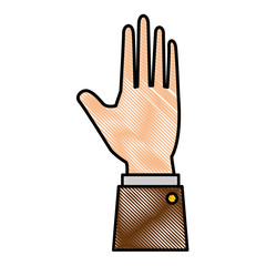 human hand icon over white background vector illustration
