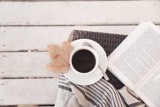 Spending autumn weekend,Coffee and readin
