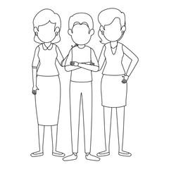 businesspeople standing icon over white background vector illustration