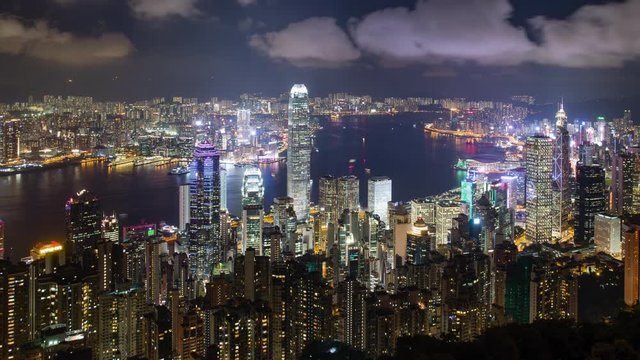 Timelapse of Hong Kong city in the evening