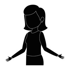 avatar businesswoman icon over white background vector illustration