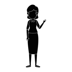 businesswoman standing icon over white background vector illustration