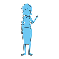 businesswoman standing icon over white background colorful design vector illustration