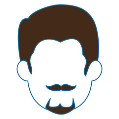 man face icon over white background vector illustration