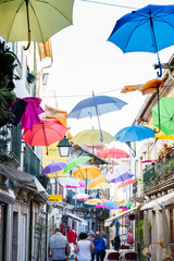 Fototapeta na wymiar Colourful Umbrella Street