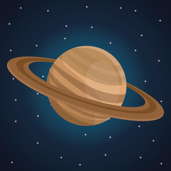 color space landscape background with view saturn planet vector illustration © Jemastock