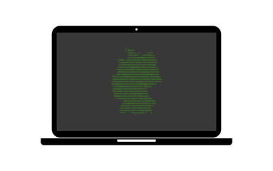 Hacker Laptop Deutschlandkarte