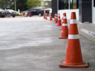 Traffic cone in car park