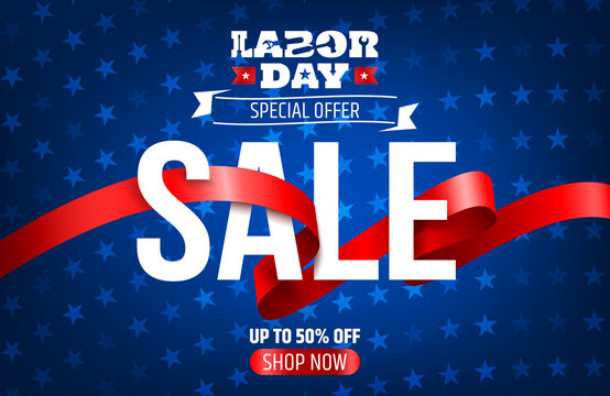 Happy Labor Day background.Labor Day Sale promotion advertising banner template.American labor day wallpaper.Vector illustration.