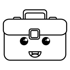 portfolio briefcase kawaii character vector illustration design