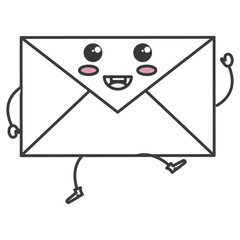 envelope mail kawaii character vector illustration design