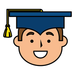 boy graduated avatar character vector illustration design
