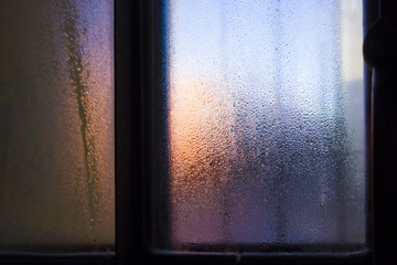 Drops of water on window