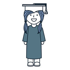 girl graduated avatar character vector illustration design
