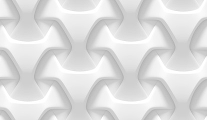 White abstract geometric pattern. Origami paper style. 3D rendering seamless texture.