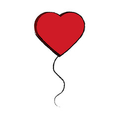 balloon love heart passion romance happy celebration vector illustration